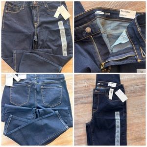 Brand New Women Old Navy Denim 10 Super Skinny Long Navy Blue Jeans
